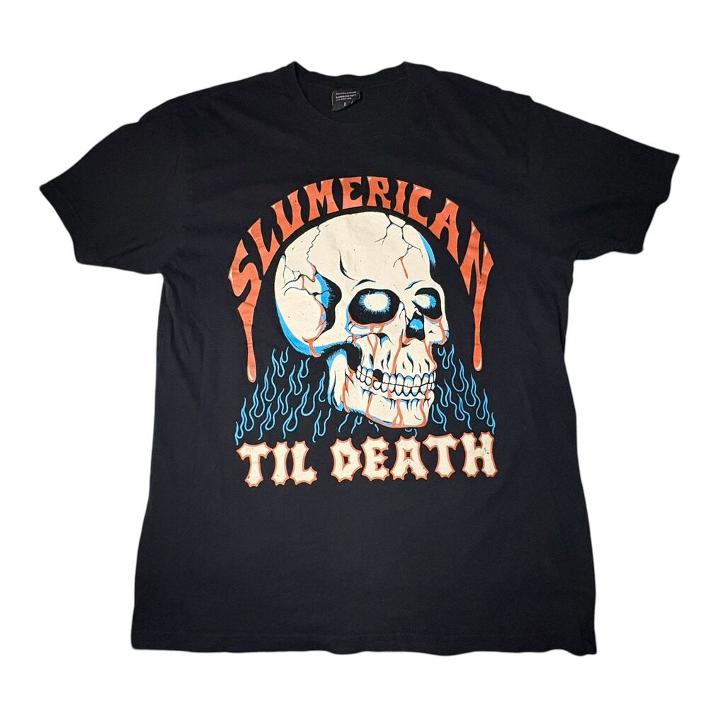 Slumerican Yelawolf Shirt SLUMERICAN TIL DEATH Skull Men’s L Deadstock Hip Hop